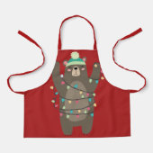 Schattigee Cartoon Beer Woolly Pet kerstverlichtin Schort (Voorkant)