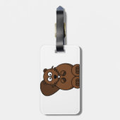 Schattigee Cartoon Bever Funny Woodland Animal Bagagelabel (Achterkant verticaal)