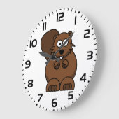 Schattigee Cartoon Bever Funny Woodland Animal Grote Klok (Hoek)