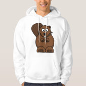 Schattigee Cartoon Bever Funny Woodland Animal Hoodie (Voorkant)