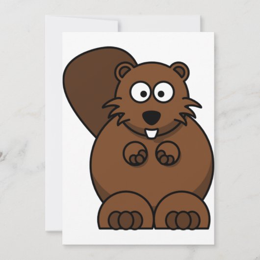 Schattigee Cartoon Bever Funny Woodland Animal Kaart (Voorkant)