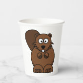 Schattigee Cartoon Bever Funny Woodland Animal Papieren Bekers (Voorkant)