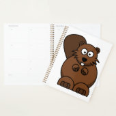 Schattigee Cartoon Bever Funny Woodland Animal Planner (Display)