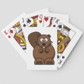 Schattigee Cartoon Bever Funny Woodland Animal Pokerkaarten (Achterkant)
