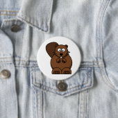 Schattigee Cartoon Bever Funny Woodland Animal Ronde Button 7,6 Cm (In situ)