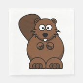 Schattigee Cartoon Bever Funny Woodland Animal Servet (Voorkant)
