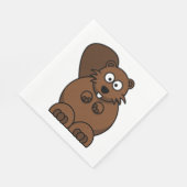 Schattigee Cartoon Bever Funny Woodland Animal Servet (Hoek)