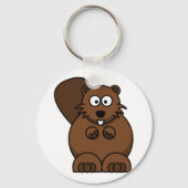 Schattigee Cartoon Bever Funny Woodland Animal Sleutelhanger (Achterkant)