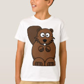 Schattigee Cartoon Bever Funny Woodland Animal T-shirt (Voorkant)