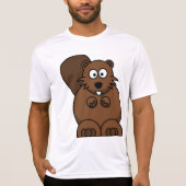 Schattigee Cartoon Bever Funny Woodland Animal T-shirt (Voorkant)