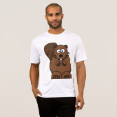 Schattigee Cartoon Bever Funny Woodland Animal T-shirt (Voorkant volledig)