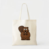 Schattigee Cartoon Bever Funny Woodland Animal Tote Bag (Voorkant)