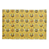 Schattigee Cartoon bijen en honingraatpatroon Kussensloop (Achterkant)