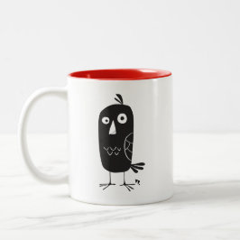 Schattigee Cartoon Blackbird 2-tone Coffee Mok