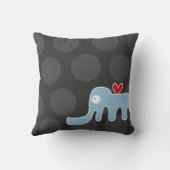 Schattigee Cartoon Blauwe Olifant Liefde Leuke Sti Kussen (Achterkant)