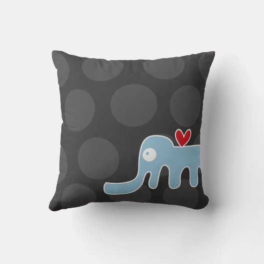 Schattigee Cartoon Blauwe Olifant Liefde Leuke Sti Kussen (Achterkant)