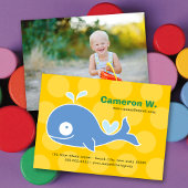 Schattigee Cartoon Blauwe Walvis Kind Profiel Foto Visitekaartje