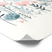 Schattigee Cartoon Bloemen Waterverf Bloemen Hand Poster (Hoek)