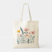 Schattigee Cartoon Bloemen Waterverf Bloemen Hand Tote Bag (Achterkant)