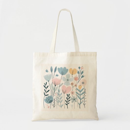Schattigee Cartoon Bloemen Waterverf Bloemen Hand  Tote Bag (Voorkant)