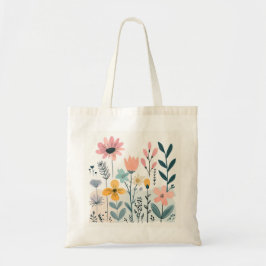 Schattigee Cartoon Bloemen Waterverf Bloemen Hand  Tote Bag