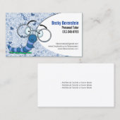 Schattigee Cartoon Boekenworm Tutor Blauw Visiteka Visitekaartje (Voorkant / Achterkant)