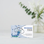 Schattigee Cartoon Boekenworm Tutor Blauw Visiteka Visitekaartje (Staand voorkant)