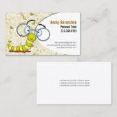 Schattigee Cartoon Boekenworm Tutor Geel Visitekaa Visitekaartje (Voorkant / Achterkant)