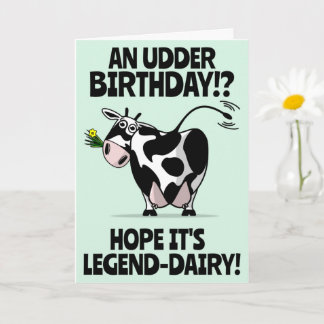 Schattigee Cartoon Boerderij Koe Happy Birthday Kaart