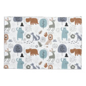 Schattigee cartoon bosdieren patroon monogram kussensloop (Achterkant)