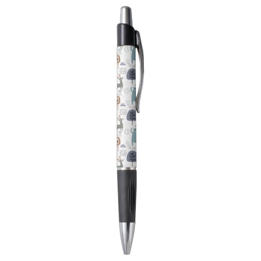 Schattigee cartoon bosdieren patroon monogram pen (Achterkant (Verticaal))