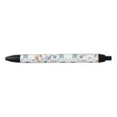 Schattigee cartoon bosdieren patroon monogram zwarte inkt pen (Voorkant)