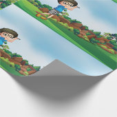 Schattigee Cartoon Boy Golfen Fun Golf Lover Desig Cadeaupapier