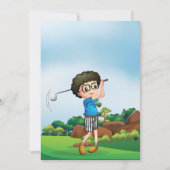 Schattigee Cartoon Boy Golfen Fun Golf Lover Desig Kaart (Voorkant)