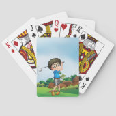 Schattigee Cartoon Boy Golfen Fun Golf Lover Desig Pokerkaarten (Achterkant)