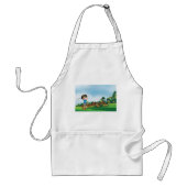 Schattigee Cartoon Boy Golfen Fun Golf Lover Desig Standaard Schort (Voorkant)