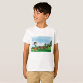 Schattigee Cartoon Boy Golfen Fun Golf Lover Desig T-shirt (Voorkant volledig)