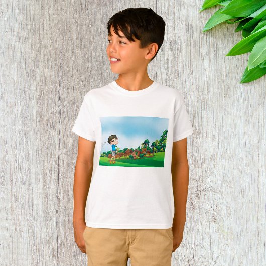 Schattigee Cartoon Boy Golfen Fun Golf Lover Desig T-shirt