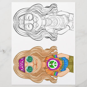 Schattigee Cartoon Boy In Hippe Kleding Kleurplaat Flyer