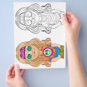 Schattigee Cartoon Boy In Hippe Kleding Kleurplaat Flyer (Hand)