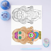 Schattigee Cartoon Boy In Hippe Kleding Kleurplaat Flyer (Enkel)