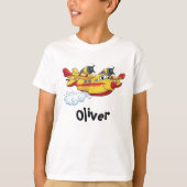 Schattigee Cartoon brandbestrijdingsvliegtuig spro T-shirt (Voorkant)