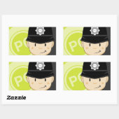 Schattigee Cartoon Britse politieman Rechthoekige Sticker (Vel)