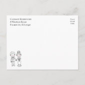 Schattigee Cartoon bruid bruidegom bruiloft verlov Uitnodiging Briefkaart (Achterkant)