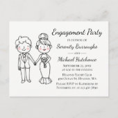 Schattigee Cartoon bruid bruidegom bruiloft verlov Uitnodiging Briefkaart (Voorkant)