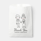 Schattigee Cartoon bruid bruidegom dank u bruiloft Bedankzakje (Voorkant)