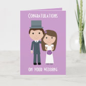 Schattigee cartoon Bruid & Bruidegom Trouwkaart Kaart (Voorkant)