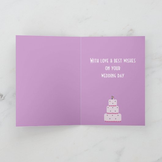 Schattigee cartoon Bruid & Bruidegom Trouwkaart Kaart (Binnen)