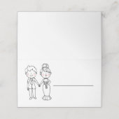 Schattigee Cartoon bruid bruidegom zwart wit bruil Plaatskaartje (Buitenkant ongevouwen)