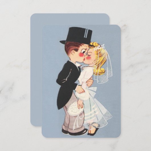 Schattigee cartoon bruiloft paar kaart (Voorkant / Achterkant)